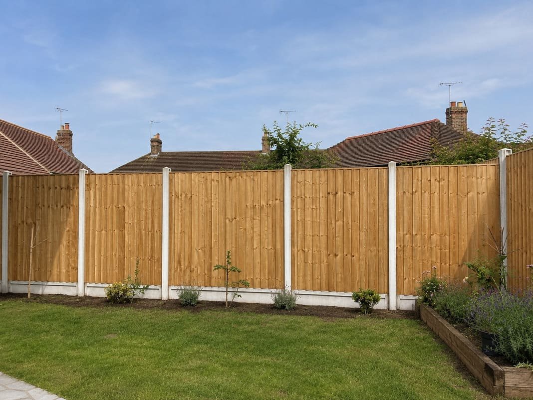 New garden fence being fitted by Treescapes Garden Services