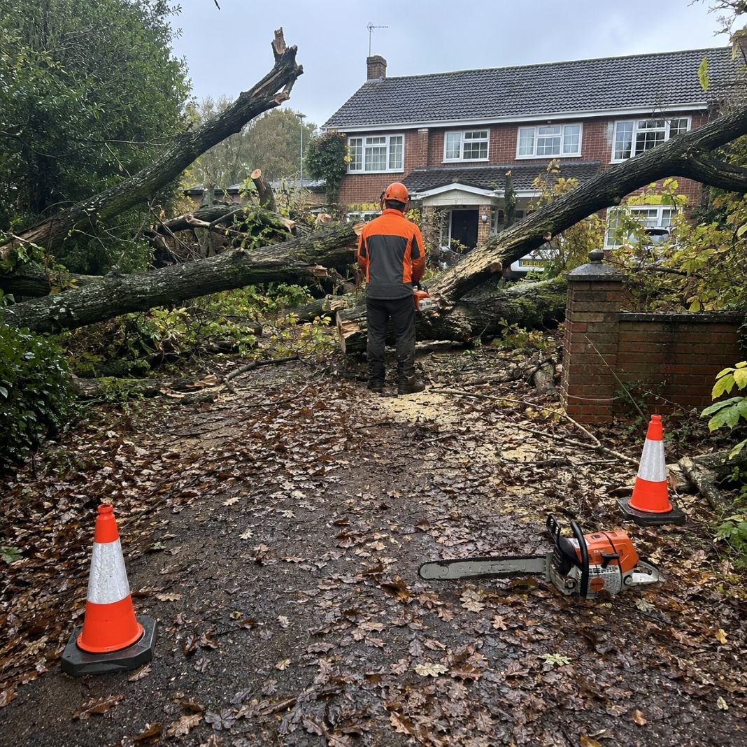 Emergency Tree Work after storm damage - Illustrative Image