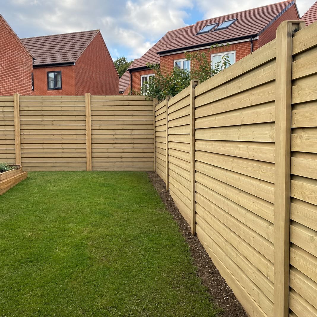New garden fence fitted in a North Hertfordshire garden.