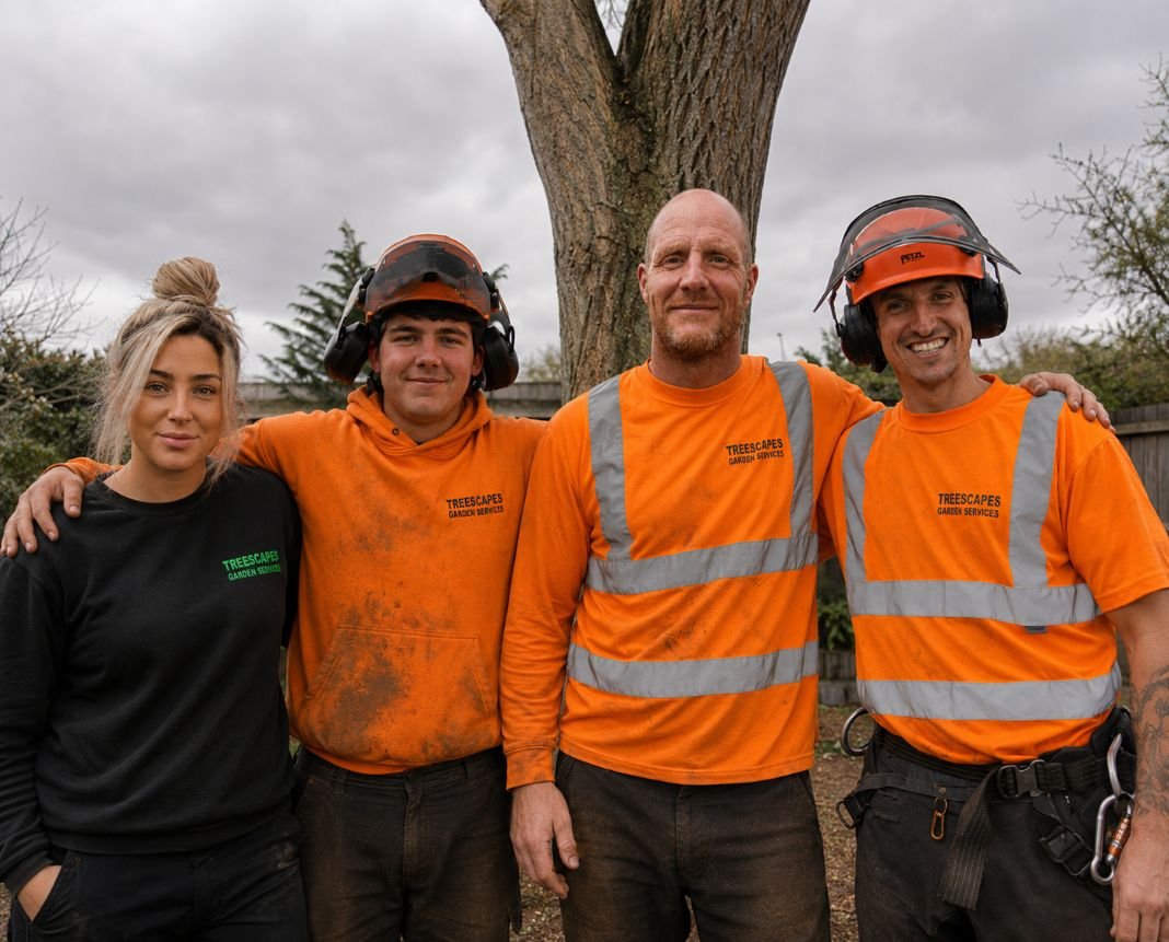 A photo of the Treescapes Garden Services team that work across North Hertfordshire and Central Bedfordshire