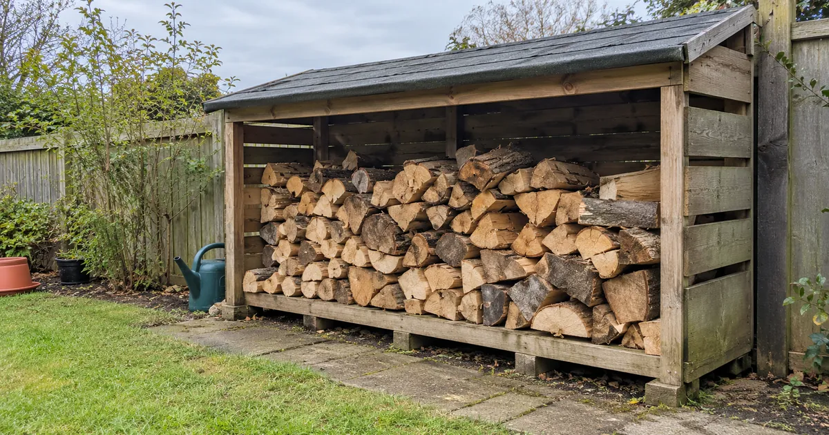 Covered Firewood Log Store - Illustrative Image