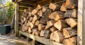 Seasoned Firewood Stack Airflow - Illustrative Image